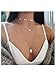 Aikooch Bead Bird Sequins Multilayer Choker Necklace for Women Golden