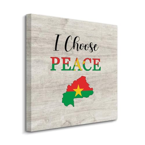 Lienzo de Burkina Faso I Choose Peace: llena de orgullo y paz tu hogar