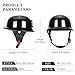 QUICKOOL DOT Certified German Style Motorcycle Half Helmet, Vintage ABS Lightweight Helmet for Adults, Retro Half Face Helmet for Cruiser Scooter Chopper (Gloss Black,L)