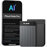 Plaud Note Pro AI Voice Recorder, Transcribe & Summarize with AI, App Control, Note Taker for Meetings & Calls, Supports 112 Languages, Ultra-Slim w/InstantView Display, Case Included, Black