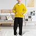 Toddler Boys Girls Fall Clothes Outfits Solid Long Sleeve Crewneck Sweatshirt with Pants Outfits (E-Yellow, 7-8 Years)