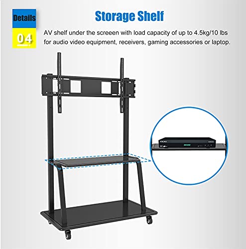 Soporte móvil para TV de 50-65 pulgadas con estante miniatura 6