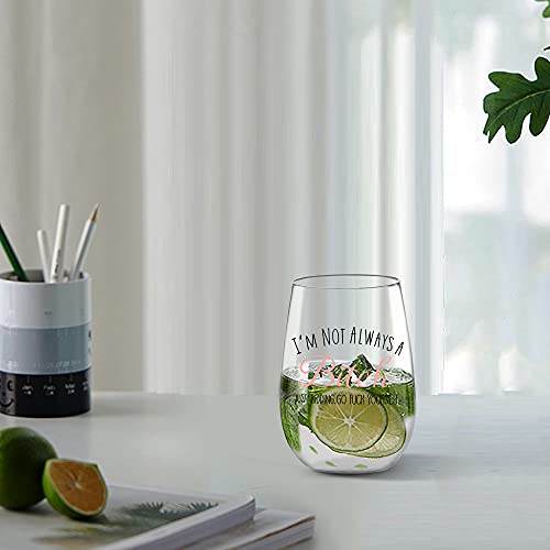 I'm Not Always A B, Just Kidding Funny Wine Glass Gifts For Women, Cute Christmas Birthday Gifts For Women, Girlfriend, Friend, Sister, Bff, Coworkers, Female, Her, Unique Bitchy Gifts Ideas For Women #TOP4