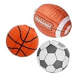 UKCOCO 3stücke Sportliche Papierlaternen Fußball Basketball American Football Einfache Partydekoration Für Sportmottos Geburtstagsfeiern Und Veranstaltungen Schnelle Montage