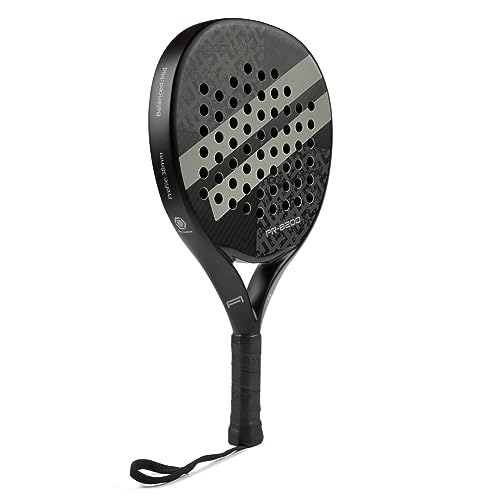 Image of Padel Racket Carbon Fiber Surface with EVA Memory Flex Foam Core Padel Tennis Racquets Lightweight (8300-green) (8200-gray)