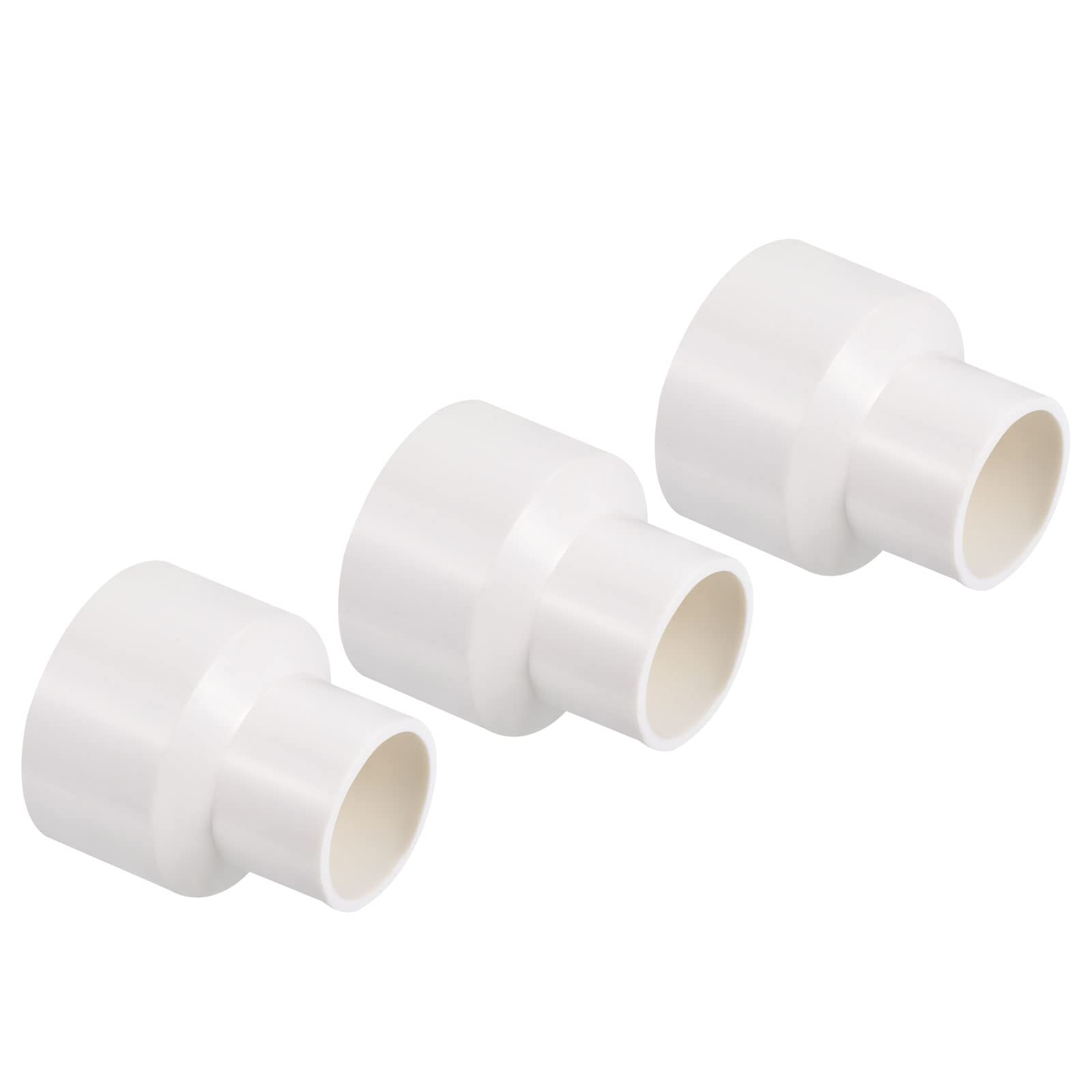PATIKIL PVC Reductor Tubo Montaje 50x32mm, 3 Paquete Recto Acoplamiento Adaptador Conector, Gris — view 9
