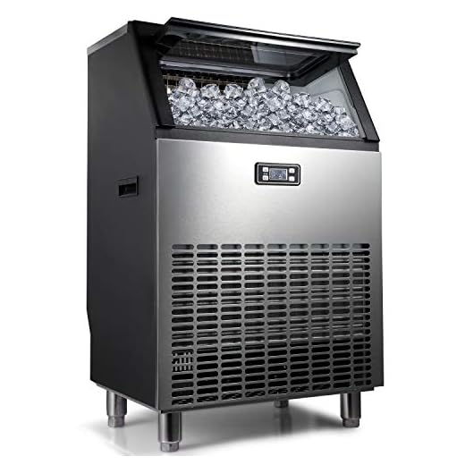 ADT Ice Mahcine Stainless Steel Under Counter Freestanding Commercial Ice Maker Machine for Home/Kitchen/Office/Restaurant/Bar/Coffee (270LB, Single-Water Inlet)