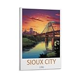 Sioux City Iowa Travel Poster Canvas Posters Wall Art Decor Print Posters for Room Aesthetic 16x24inch(40x60cm)