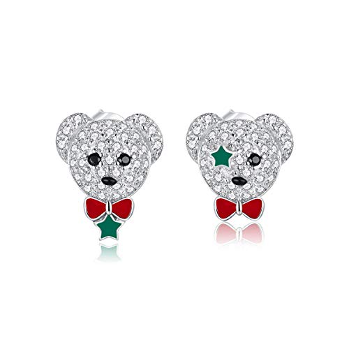 Boucles d'oreilles ours argent 925 anti-allergie oreilles sensibles