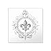 CafePress Vintage Französische Fleur de Lis Aufkleber quadratisch Stoßstange Aufkleber Auto Aufkleber 7,6 x 7,6 cm (klein) oder 12,7 x 12,7 cm (groß)