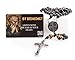St Benedict Black Rosary Beads Catholic – Rugged Onyx Rosary – Handcrafted Stone Antique Rosary with Stainless Steel St Benedict Crucifix and Medal - Rosarios Catolicos para Hombre