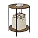 Produktbild WOLTU Couchtisch rund, Beistelltisch mit 2 Ablagen, Wohnzimmertisch mit Abnehmbarer Tischplatte, Nachttisch Sofatisch Telefontisch für Wohnzimmer, aus MDF Metall, Vintage-Holzmaserung, BTS06hov