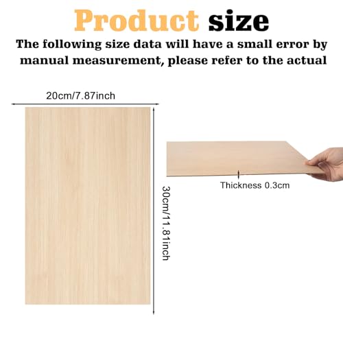 10 pezzi in compensato, 300 x 200 x 3 mm, pannelli...