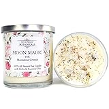 Moon Magic Pure & Natural Soy Candle 8.5 oz 100% All Natural & Non Toxic with Crystals, Lotus,...