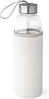 Garrafa Squeeze De Vidro Com Luva Protetora Neopreme 520 Ml (Branco)