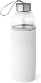 Garrafa Squeeze De Vidro Com Luva Protetora Neopreme 520 Ml (Branco)