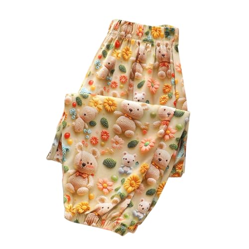 Toddler Kids Long Flower Bloomers Soft Cotton Harem Pants for Boys Girls Elastic Casual Joggers Daily Pants