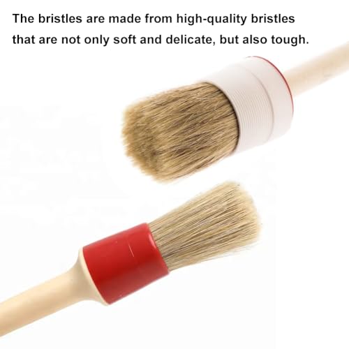 Rundpinsel, Borstenpinsel, Ringpinsel,Lackpinsel,Wachspinsel,Maler Ringpinsel Set,Profi Holz Rundpinsel Naturborstenpinsel für Wänden und Möbeln für den Hausgebrauch,4 Stück mit 4 Transparent Haken