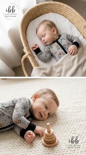 Image of ITSY BITSY BOUTIQUE Viscose Bamboo Baby Pajamas - Boys and Girls Footie Sleeper Convertible 2-Way Zipper Sleeper