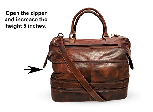 Leather Duffle Adventure Bag Weekender Travel Luggage With Shoe Compartment #TOP6