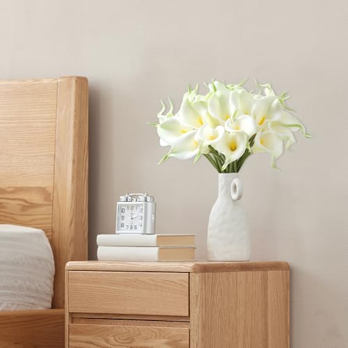 Image of SITUMEIZI 24 Pcs Fake Flowers White Artificial Calla Lily