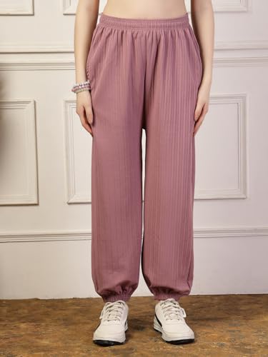 Image of UZARUS Women's Ultra-Soft Baggy Fit /Relaxed Fit Joggers with Side Pockets & Gripped Hem