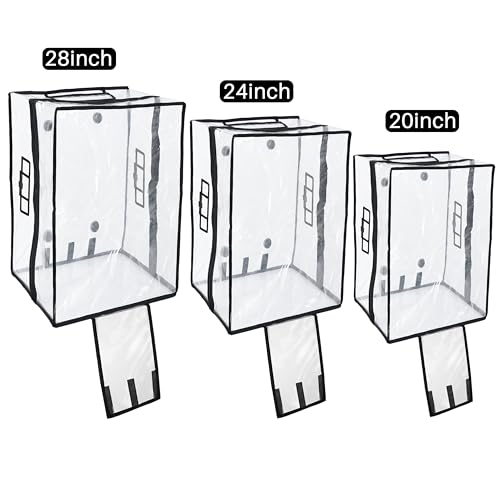 Storite Combo of 3 Trolley Bag Cover/Suitcase Bag Cover/Waterproof Dustproof Luggage Cover/Zippered Clear PVC Suitcase Covers Protectors (28 inch, 24 inch, 20inch)