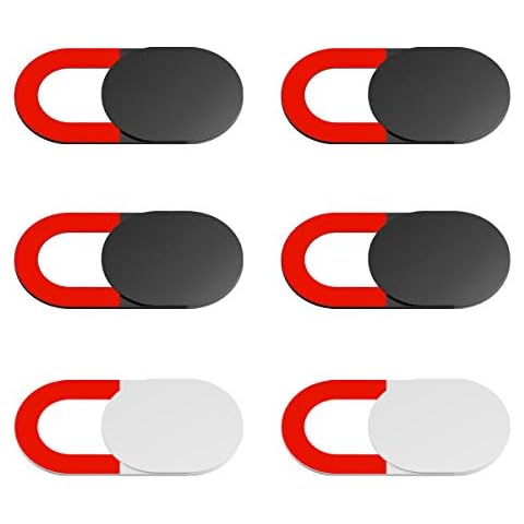 KIWI Design Webcam Abdeckung 6er Pack Webcam Cover Laptop Kamera Cover Folie Ultradünn mit Sauberem Tuch für Laptop, PC, iMac, Computer, iPad, Smartphone(4 Schwarz+2 Weiß) Cover