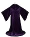 LuckyMjmy Velvet Wizard Robe with Satin Lined Hood and Sleeves (Purple-Black)