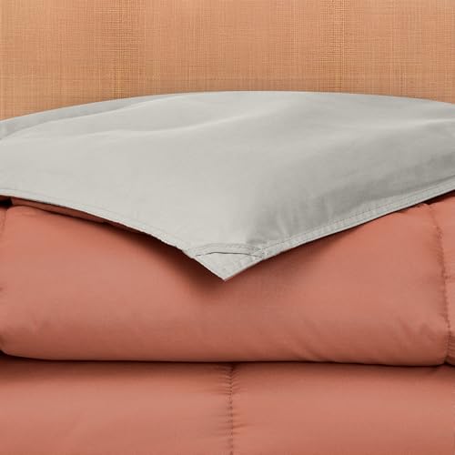 Image of Modern Threads Down Alternative Reversible Comforter Orange Rust /Beige Queen