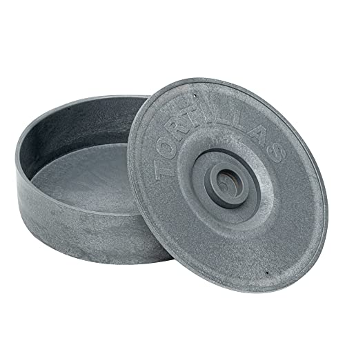 Restaurantware 8.5 x 2.3 Inch Tortilla Warmer 1 Microwavable Tortilla Holder - Lid Included Insulated Gray Plastic Tortilla Keeper Tortilla Server For Homes and Restaurants Durable