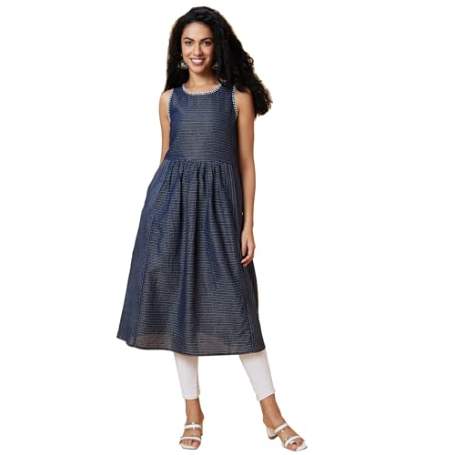 Image of Globus Women's Cotton Woven Design Regular Kurta