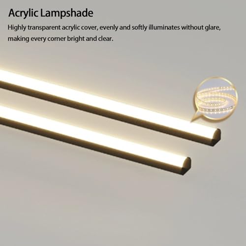 Plafonnier LED linéaire noir 120cm dimmable avec télécommande en aluminium - 3