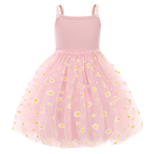 Toddler Girls Dress Cotton Princess Tulle Dresses Daisy Hem Tutu Kids Casual Sundress18M-8 Years2