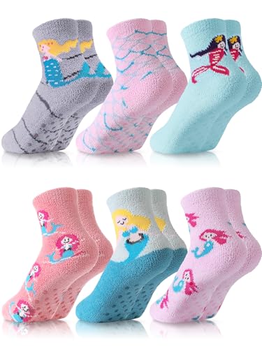 Calcetines de Navidad para regalo Geyoga térmicos de felpa con antideslizante