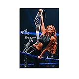 CCYJHBPF Becky Lynch Autographed by Legendary Wrestler #1 Canvas Poster Wall Art Decoration Printing Suitable for Exquisite And Beautiful Decoration in Living Room Unframe-style 08x12inch(20x30cm)