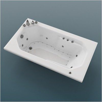Montserrat 36 x 60 x 23" Rectangular Air and Whirlpool Jetted Bathtub Color/Trim / Tile Flange / Front Skirt / Drain: Biscuit / Polished Chrome / Yes / No / Right
