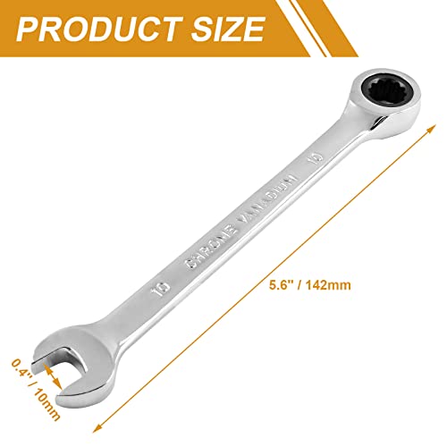 Phituoda 2Pcs 10Mm Ratcheting Wrench, Cr-V Steel Reversible Ratcheting Wrench,Sae And Metric 72 Teeth Ratchet Wrench,4°Movement Ratcheting Combination Wrench #TOP4