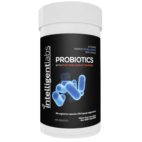 Intelligent Labs Probiotic 50 Billion CFU with Prebiotics, PHGG & FOS, No Refrigeration Needed, Once Daily, 10x Effectiveness, 60-Day Supply, Third-Party Verified Intelligent Labs Probiotic 50 Billion CFU with Prebiotics, PHGG & FOS, No Refrigeration Needed, Once Daily, 10x Effectiveness, 60-Day Supply, Third-Party Verified