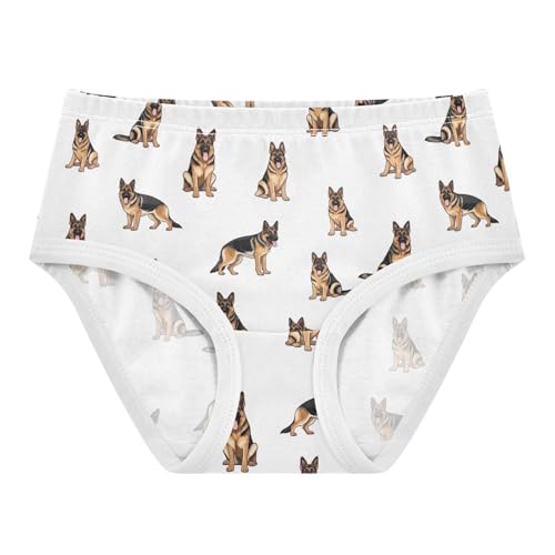 German Shepherd White Animal Little Girl Panties Toddler Underwear Floral Cotton Stylish Briefs Kids Undies 2t