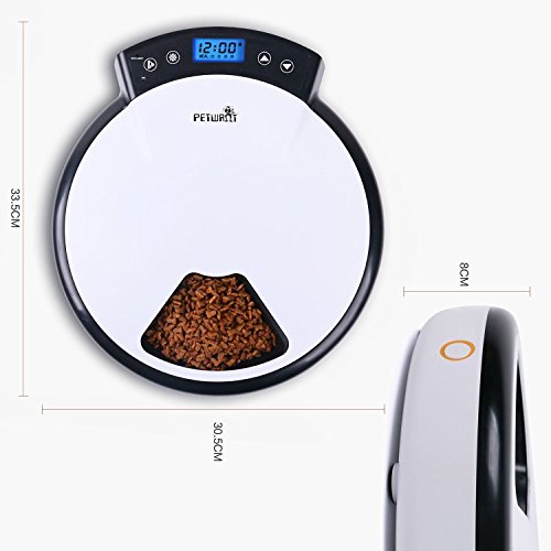 BOSSJOY Automatic Pet Feeder with Voice Reminding, Electronic Food Dispenser 5-Meal for Dogs Cats for Dry &Wet Food - Thumbnail 6
