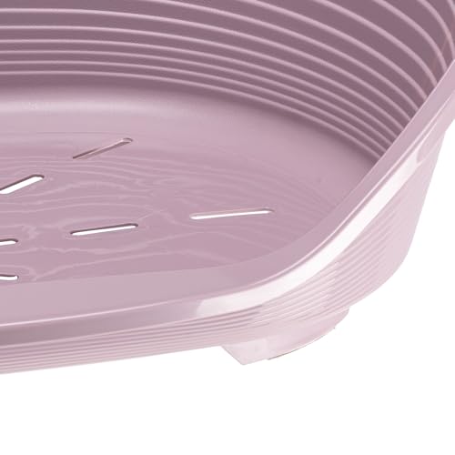 Ferplast Hundebett Katzenbett Kunststoff-Hundebett Medium Hundeliege waschbar Hundekorb atmungsaktiv rutschfest Siesta Deluxe, 62 x 41 x h 23,5 cm, Rose