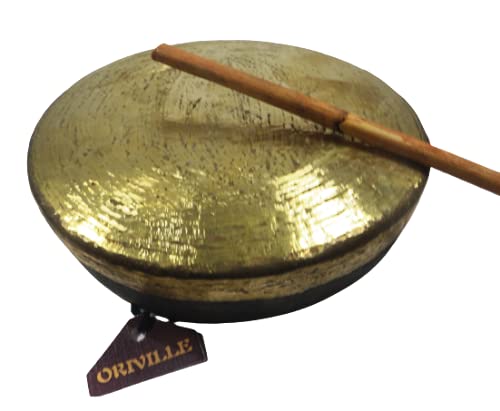 ORIVILLE Brass Percussion Pooja Bell/Gong Bell Ghanta with Stick for Puja, Home Temple, School Institute (7 inches Diameter) - Image 3 thumbnail