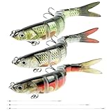 Vicloon Angelköder, 3 Stück Kunstköder Wobbler Hecht, Kunstköder Wobbler Hecht Set, Fische Angeln Set, Wobblers Jerkbait, Angelköder für Süß- und Salzwasser, Hobbyangler und Profis(13CM)