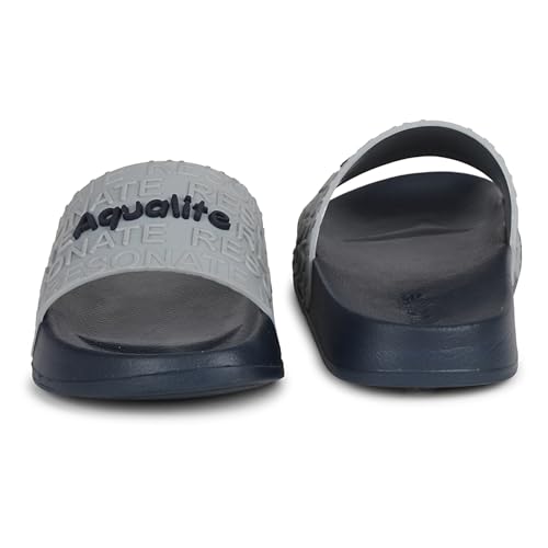 Image of Aqualite NEO-266 Men Slide Slippers with Comfotable Sole Slip-On Flat Flip Flops, Sliders, Chappal & Comfort Insole Slipper for Men