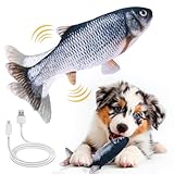 Interactive Dog Toys - Upgrade Flopping Fish Dog Toy to Keep Them Busy, Touch Activated Moving Dog Toys for Small / Medium / Large Puppy Enrichment, Rechargeable Pet Toys Plush, Squeaky Dog Toys