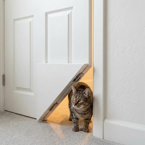 Cat Door Interior Door Hinges Righthand/Lefthand Cat Door Corner Hinge Kit Indoor Hinge Fits Hollow Doors and Solid Core Cat Doors Easy DIY Install Without Striking the Floor Functional (Left)
