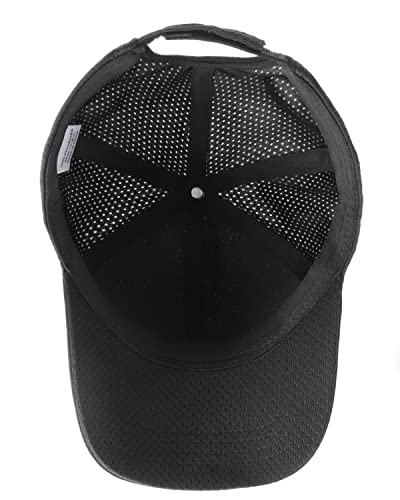 Zylioo XL/XXL Czapka do biegania i sportu, czapka z daszkiem dla dużej głowy, outdoorowa, z oddychającą siateczką, baseballówka do spacerów, czapka Cappy, czapka baseballowa, czarny, XL-XXL