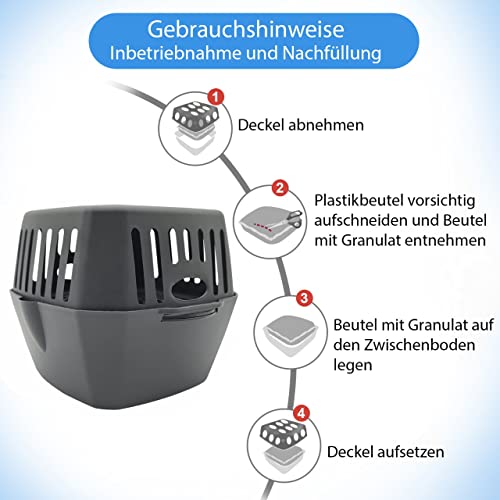 12 x 400 Gramm (4E) Luftentfeuchter Nachfüllpack Vliesbeutel XXL Box Granulat Nachfüllen Raumentfeuchter – Bild 5