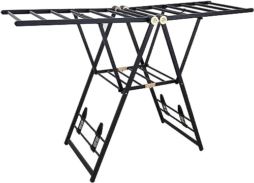 TOTIKI Soporte Secar Ropa Estante De Secado Ropa Aleación Aluminio, Colgador Plegable Gran Capacidad, Estantes Colgantes Compactos para Tendedero Pie Ropa(160cm/63in)